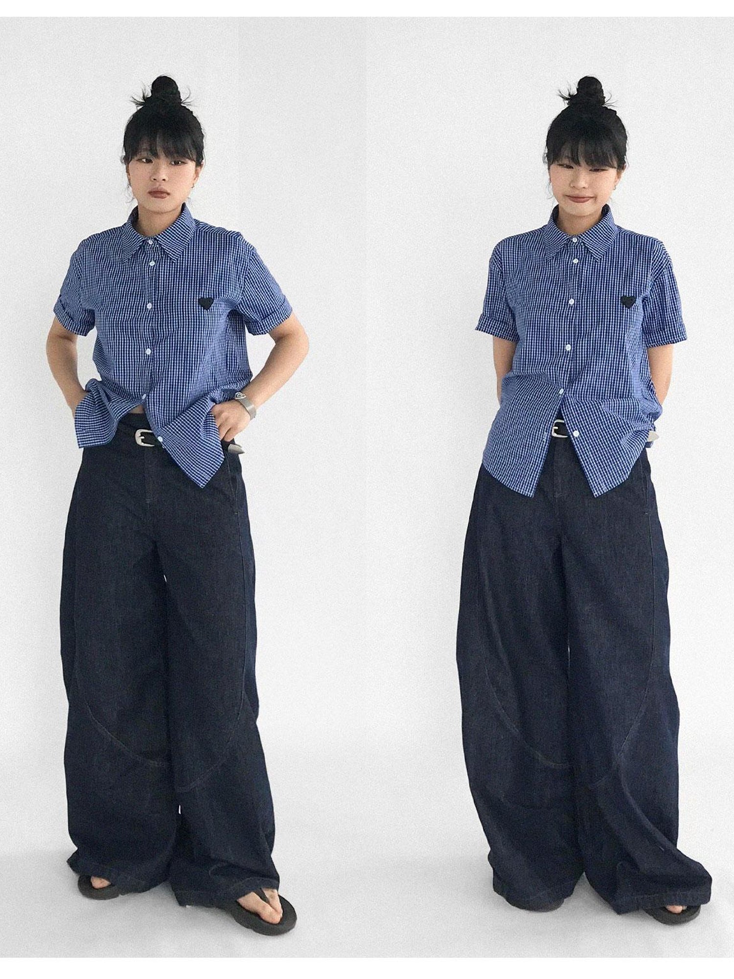 innomoood Slim Fit Flared Denim Pants With Vintage Wash