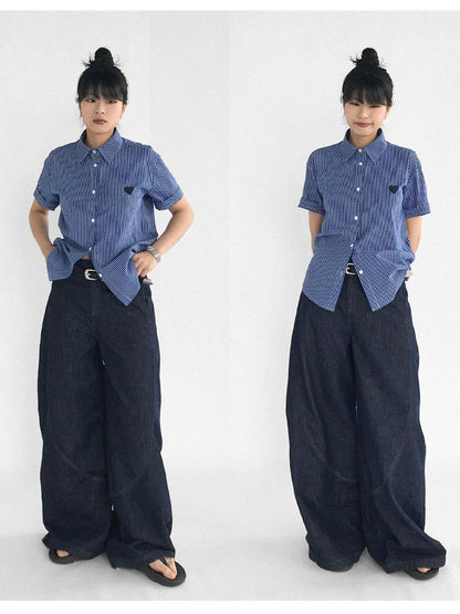 innomoood Slim Fit Flared Denim Pants With Vintage Wash