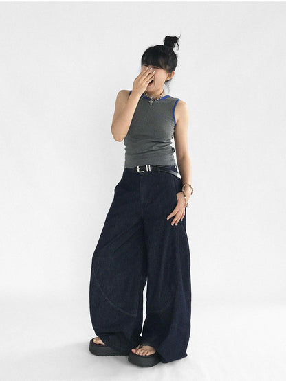 innomoood Slim Fit Flared Denim Pants With Vintage Wash