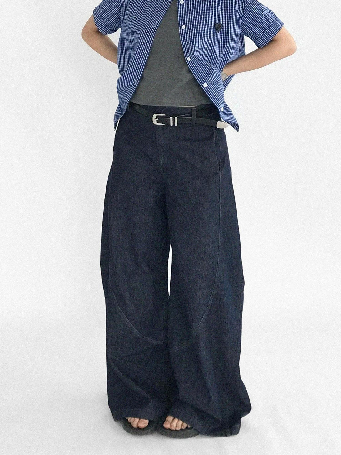 innomoood Slim Fit Flared Denim Pants With Vintage Wash