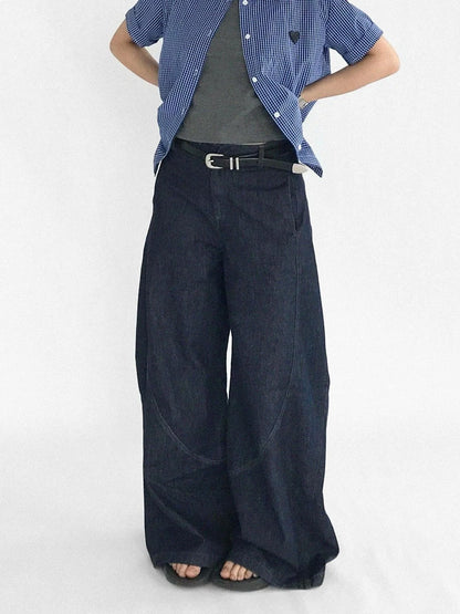 Slim Fit Flared Denim Pants With Vintage Wash