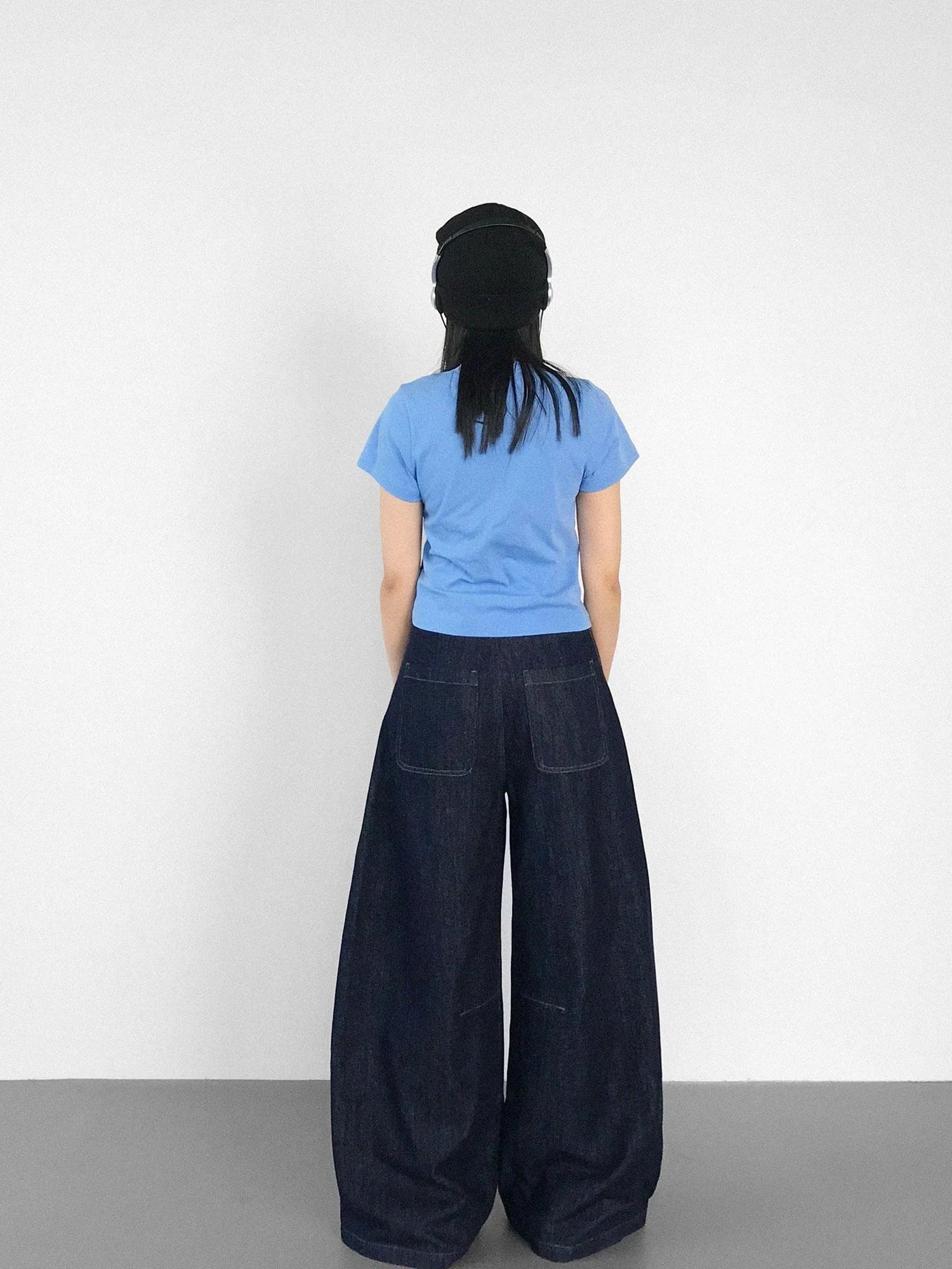 Slim Fit Flared Denim Pants With Vintage Wash