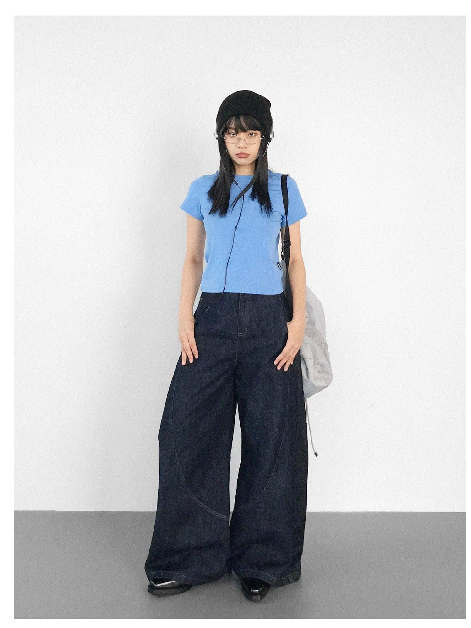 innomoood Slim Fit Flared Denim Pants With Vintage Wash