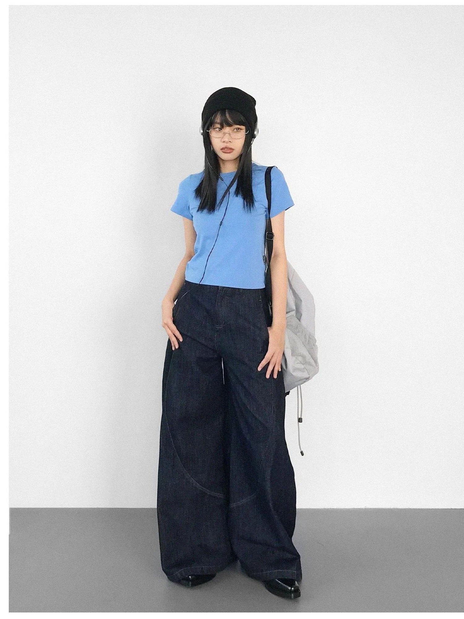 Slim Fit Flared Denim Pants With Vintage Wash