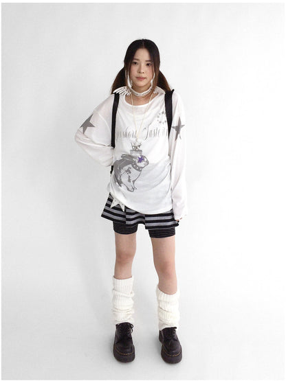 Soft Mid Rise Striped Yoga Shorts