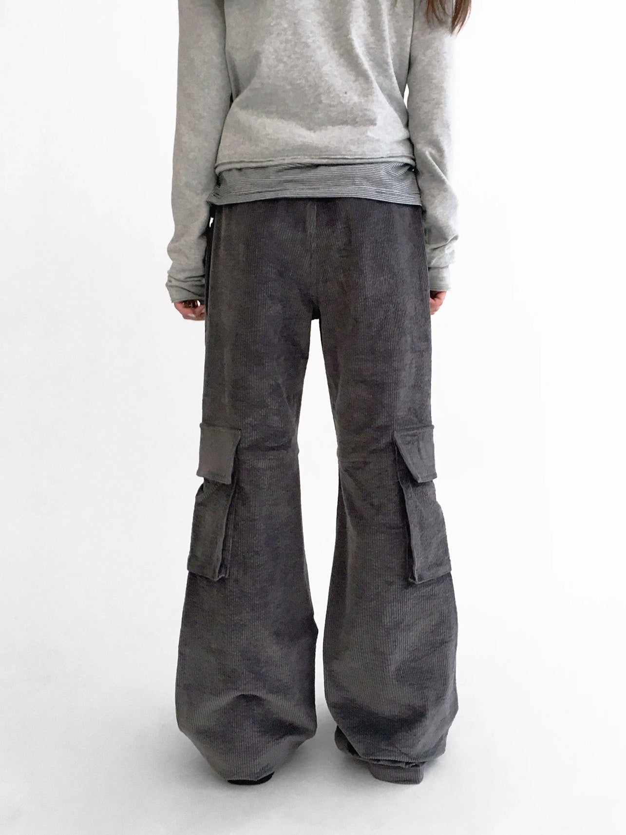 innomoood Soft Stretch Cotton Low Rise Flare With Pockets Zip Fly Casual Women Pants