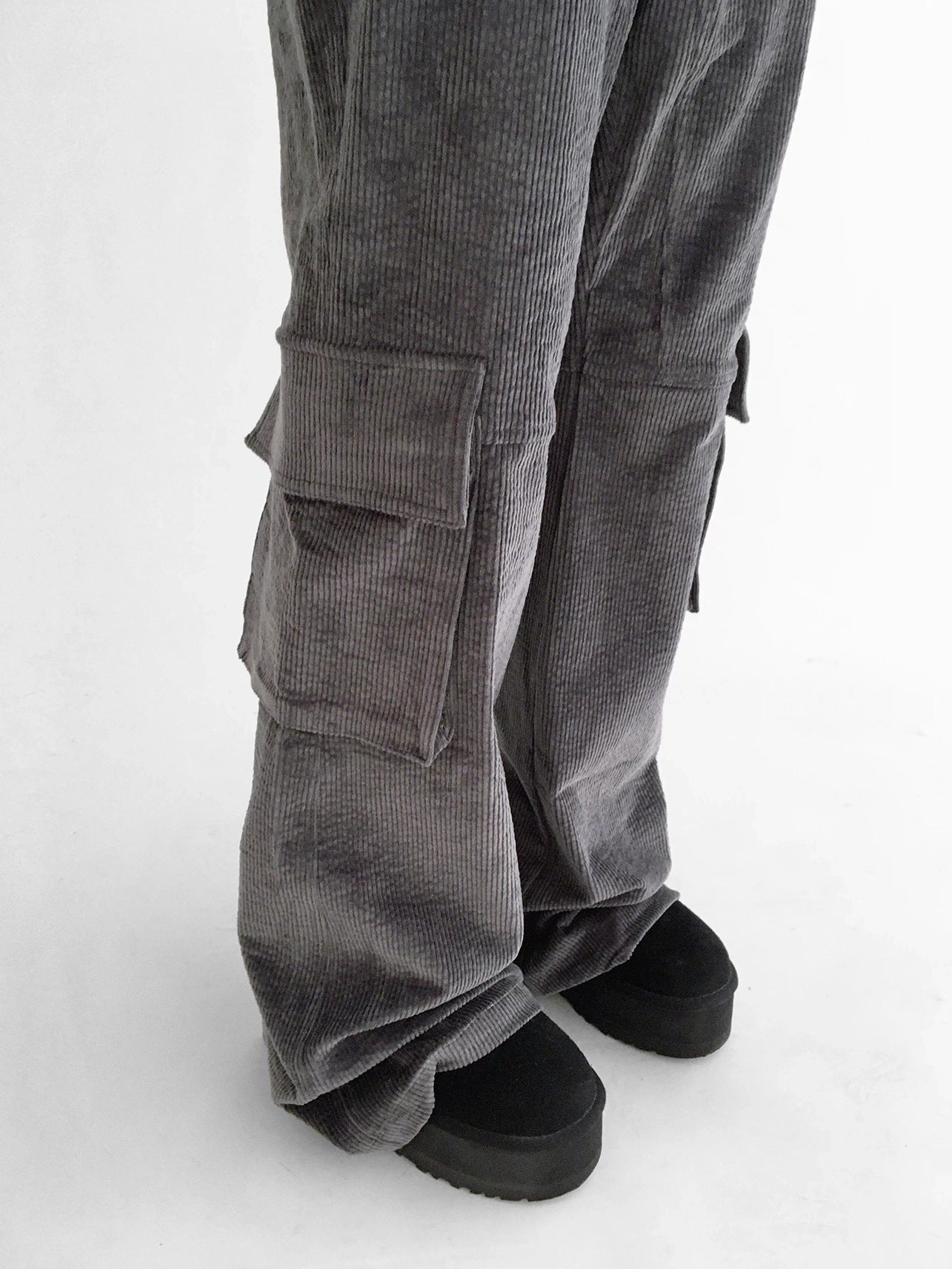 innomoood Soft Stretch Cotton Low Rise Flare With Pockets Zip Fly Casual Women Pants