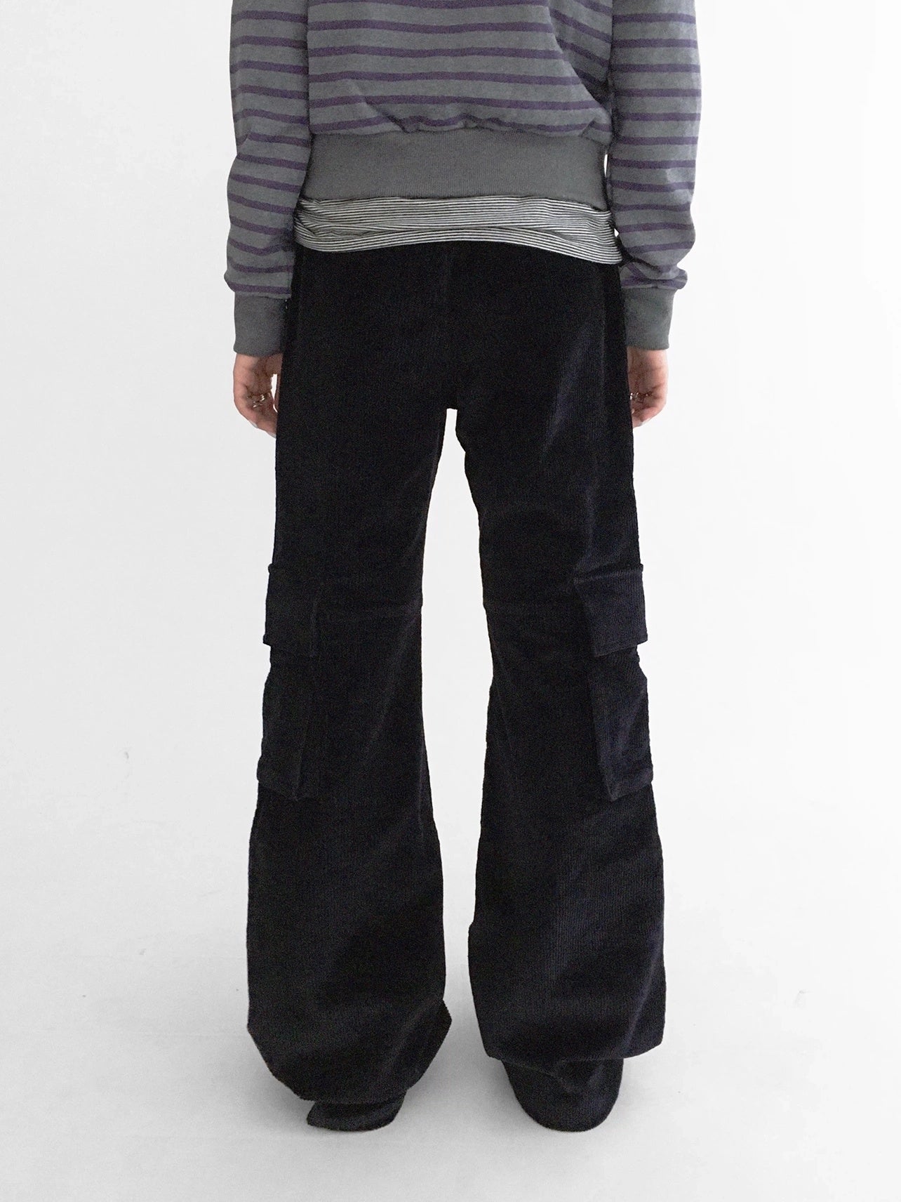 innomoood Soft Stretch Cotton Low Rise Flare With Pockets Zip Fly Casual Women Pants