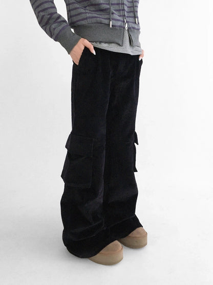 innomoood Soft Stretch Cotton Low Rise Flare With Pockets Zip Fly Casual Women Pants