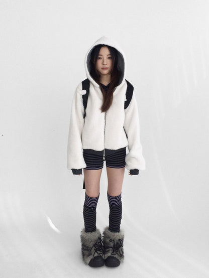 innomoood Soft Striped Unique Style Women One Size Versatile Purple Black Grey Socks