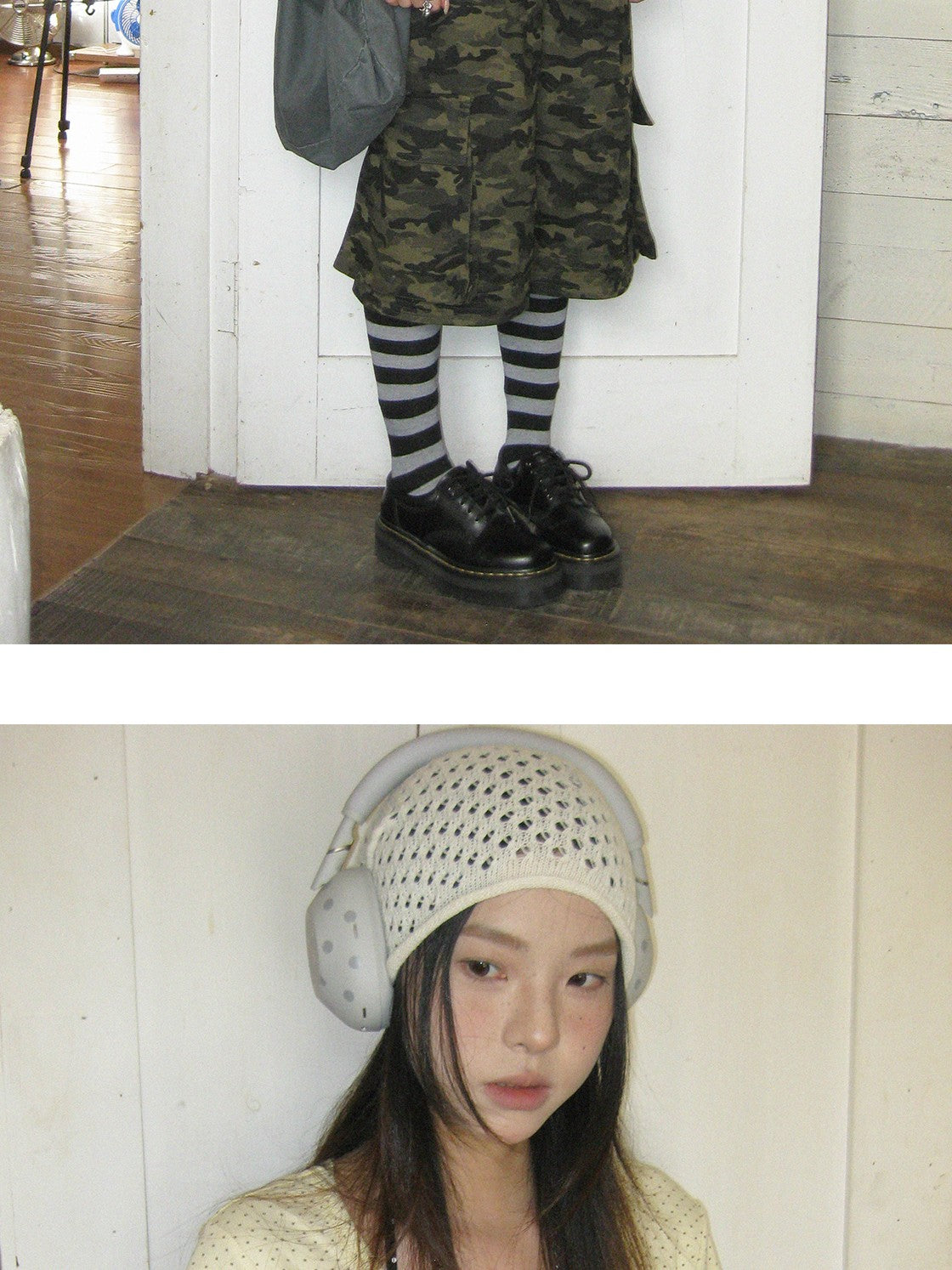 innomoood Stamp Polka Dot Print Vintage Wide Round Neck Women&