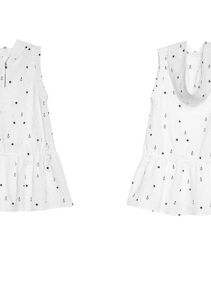 innomoood Star Drop Textured Sleeveless Smock Dress