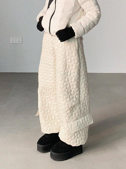 Star Embroidered Quilted Cargo Pants