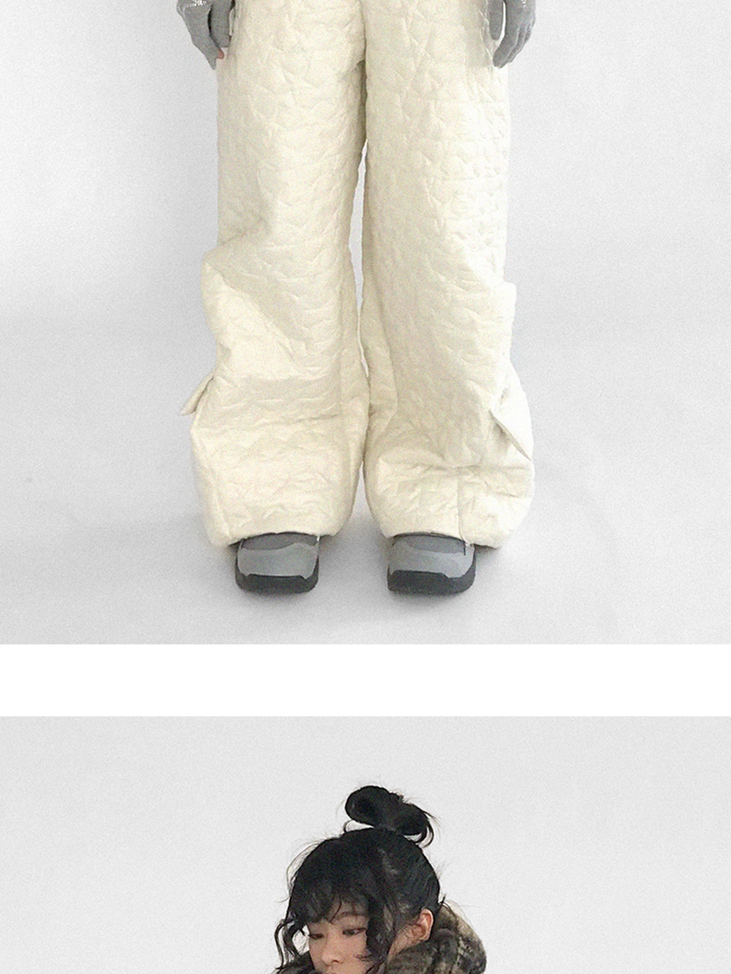 innomoood Star Embroidered Quilted Cargo Pants