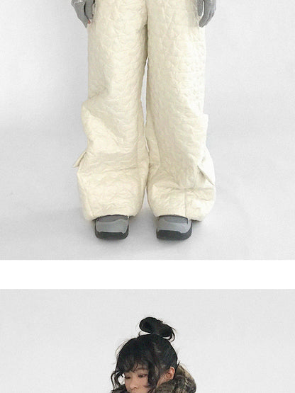 innomoood Star Embroidered Quilted Cargo Pants
