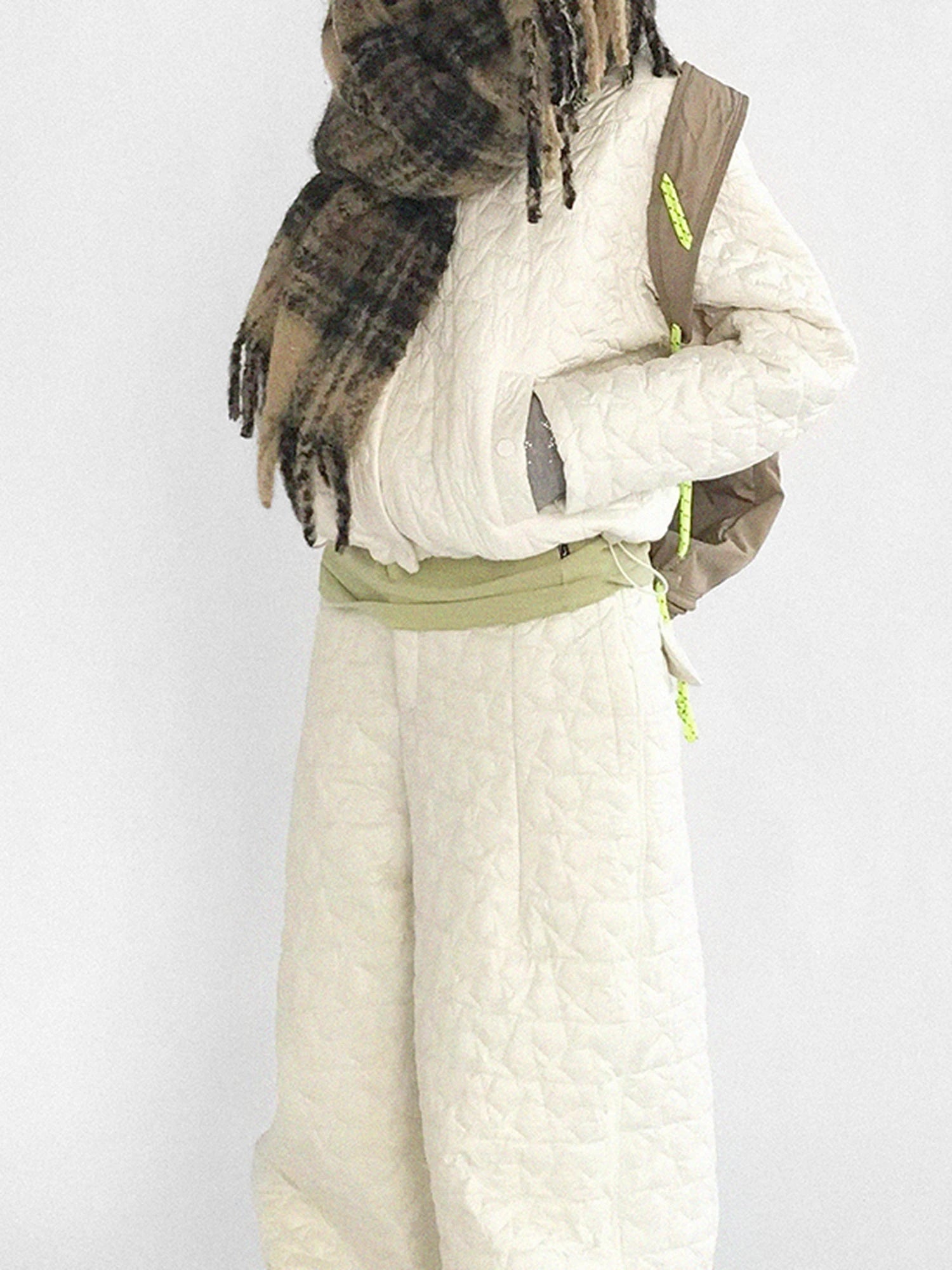 Star Embroidered Quilted Cargo Pants