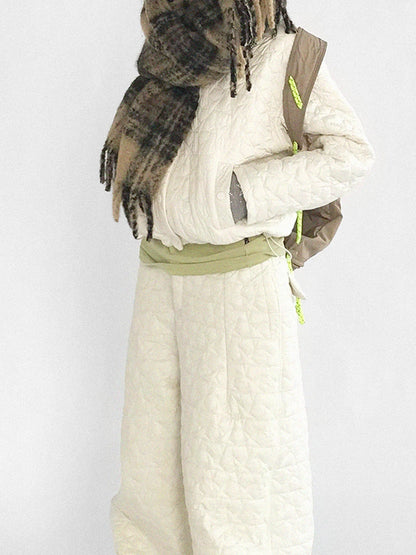 Star Embroidered Quilted Cargo Pants