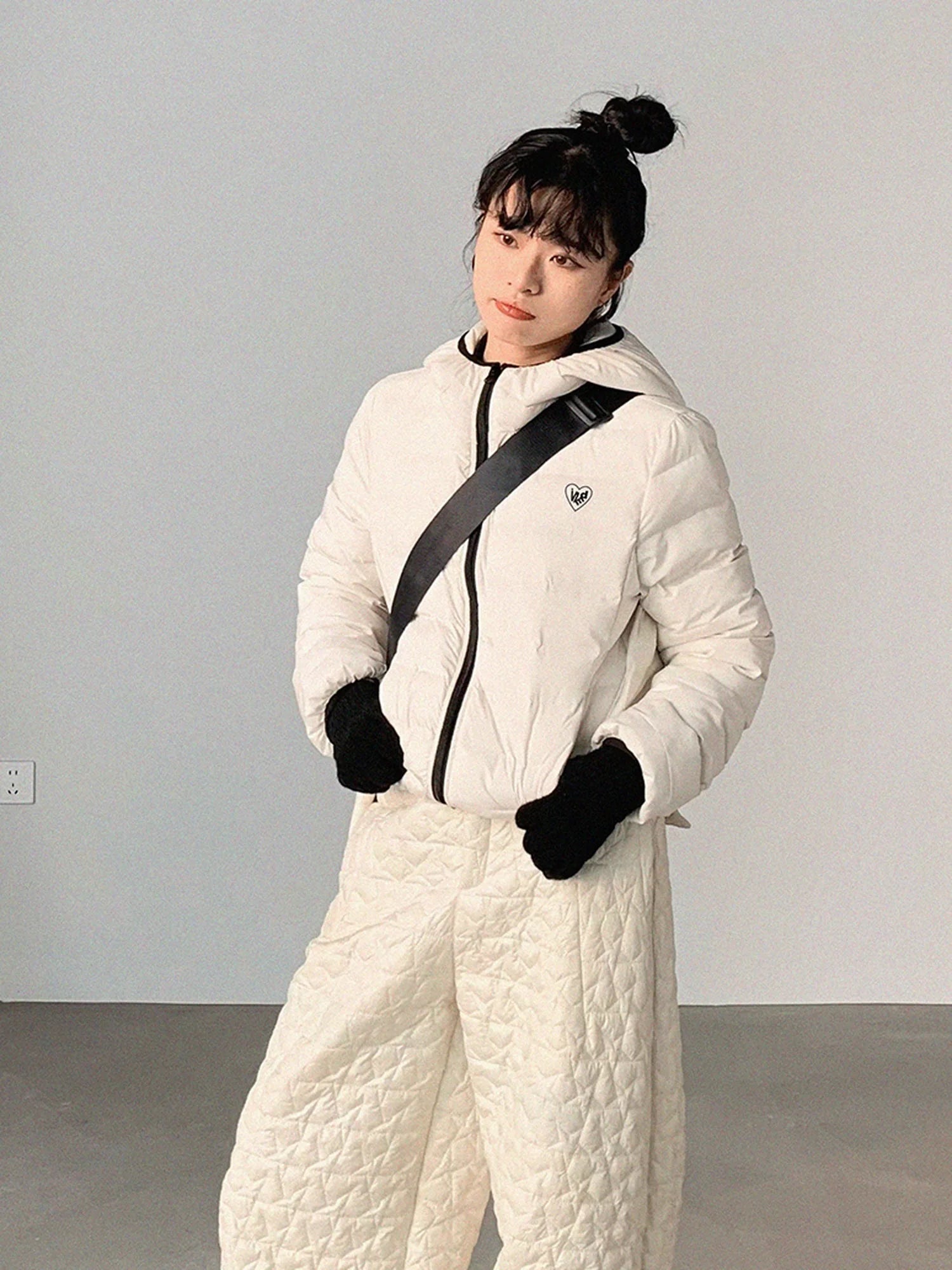 Star Embroidered Quilted Cargo Pants