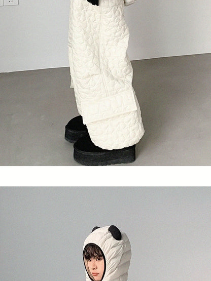 Star Embroidered Quilted Cargo Pants