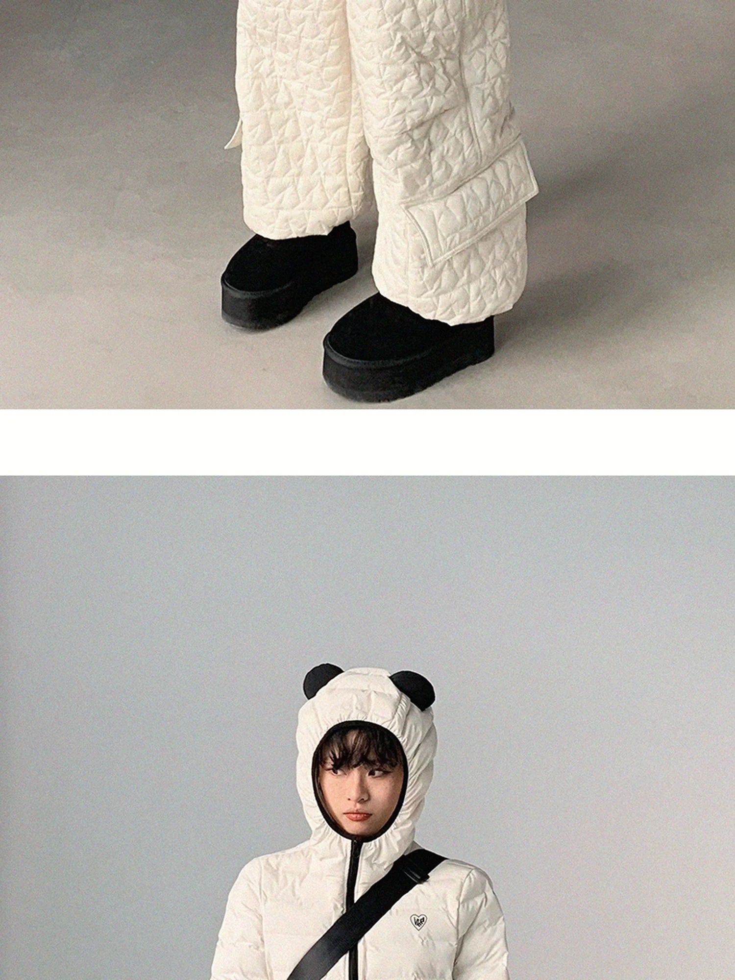 Star Embroidered Quilted Cargo Pants