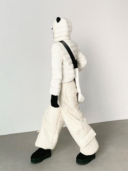 innomoood Star Embroidered Quilted Cargo Pants