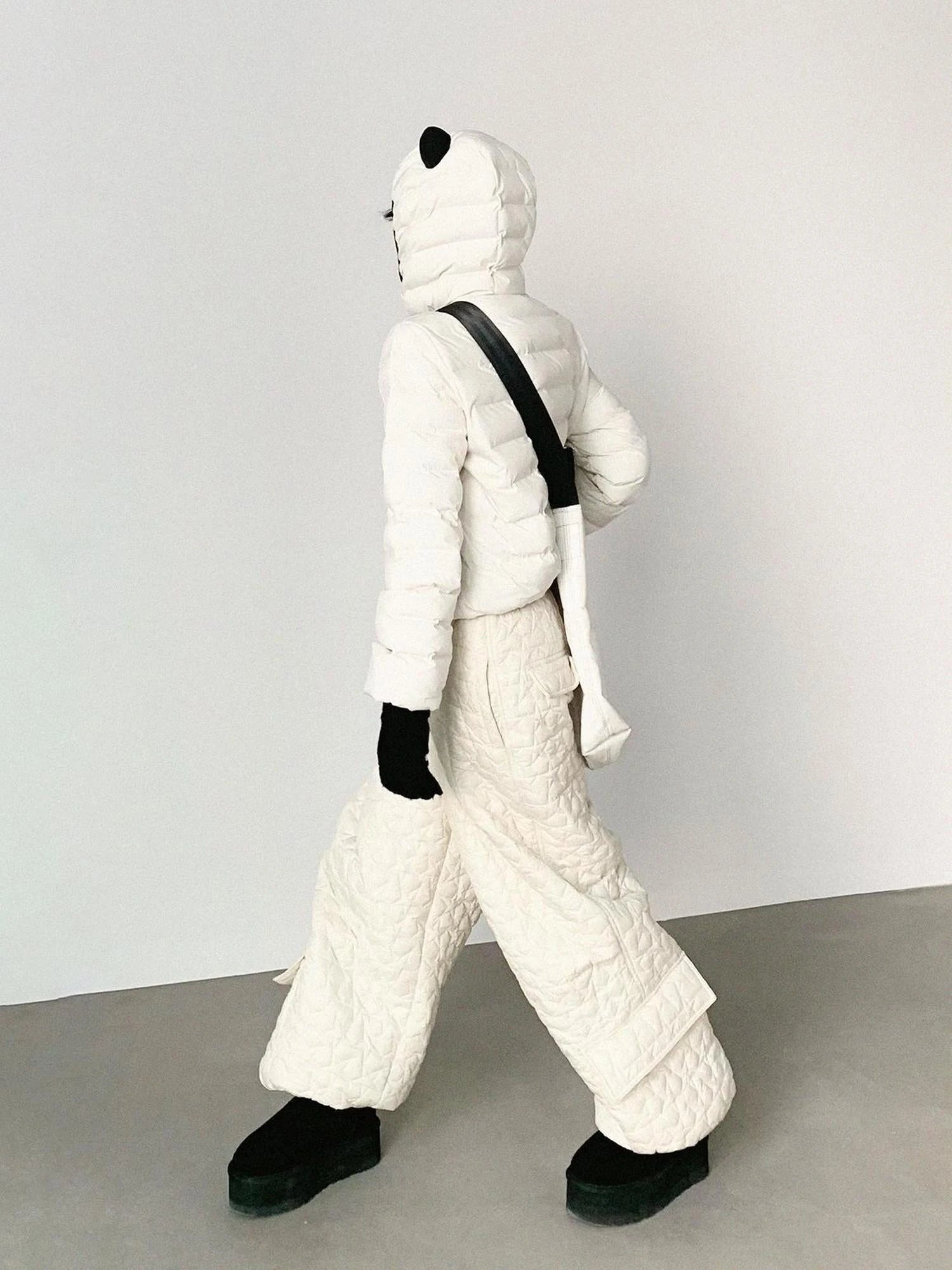 Star Embroidered Quilted Cargo Pants