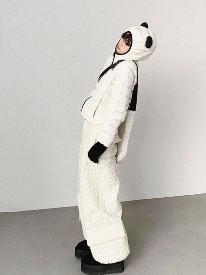 Star Embroidered Quilted Cargo Pants