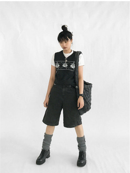 innomoood Star Jacquard Wool Blend Vest