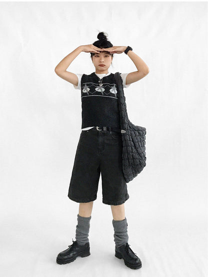 innomoood Star Jacquard Wool Blend Vest