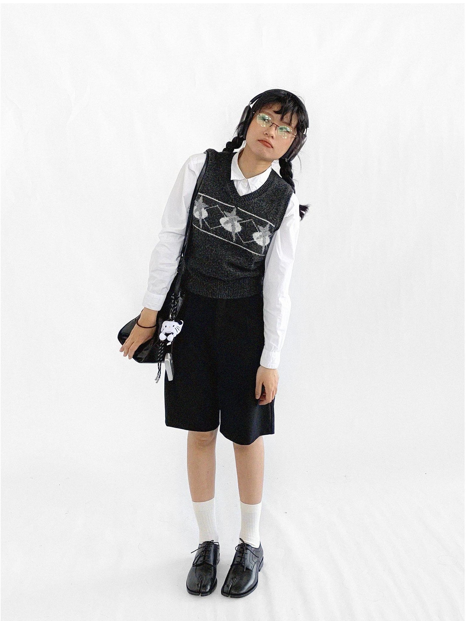 innomoood Star Jacquard Wool Blend Vest