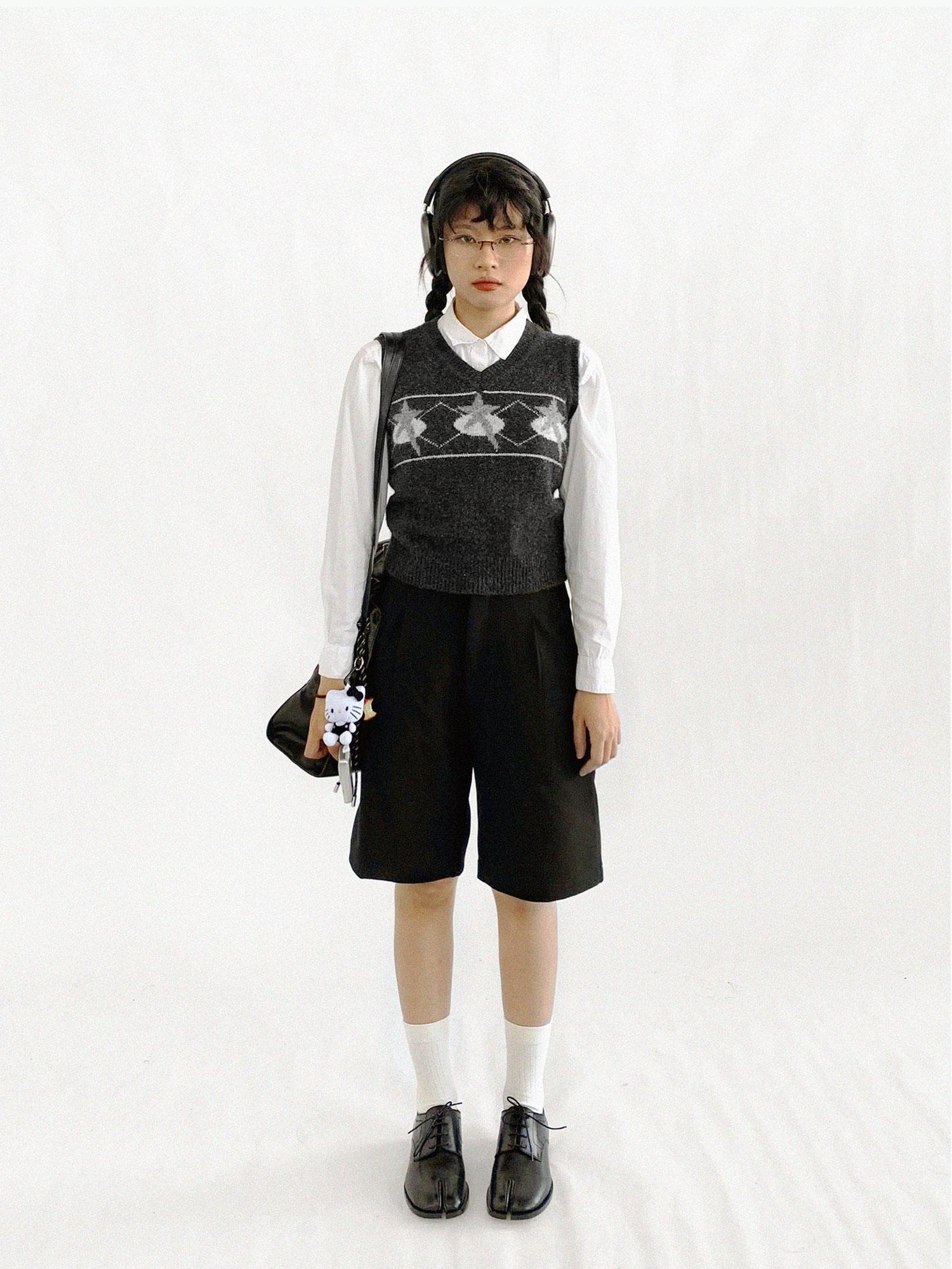 innomoood Star Jacquard Wool Blend Vest