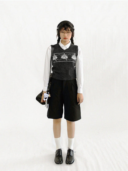 innomoood Star Jacquard Wool Blend Vest