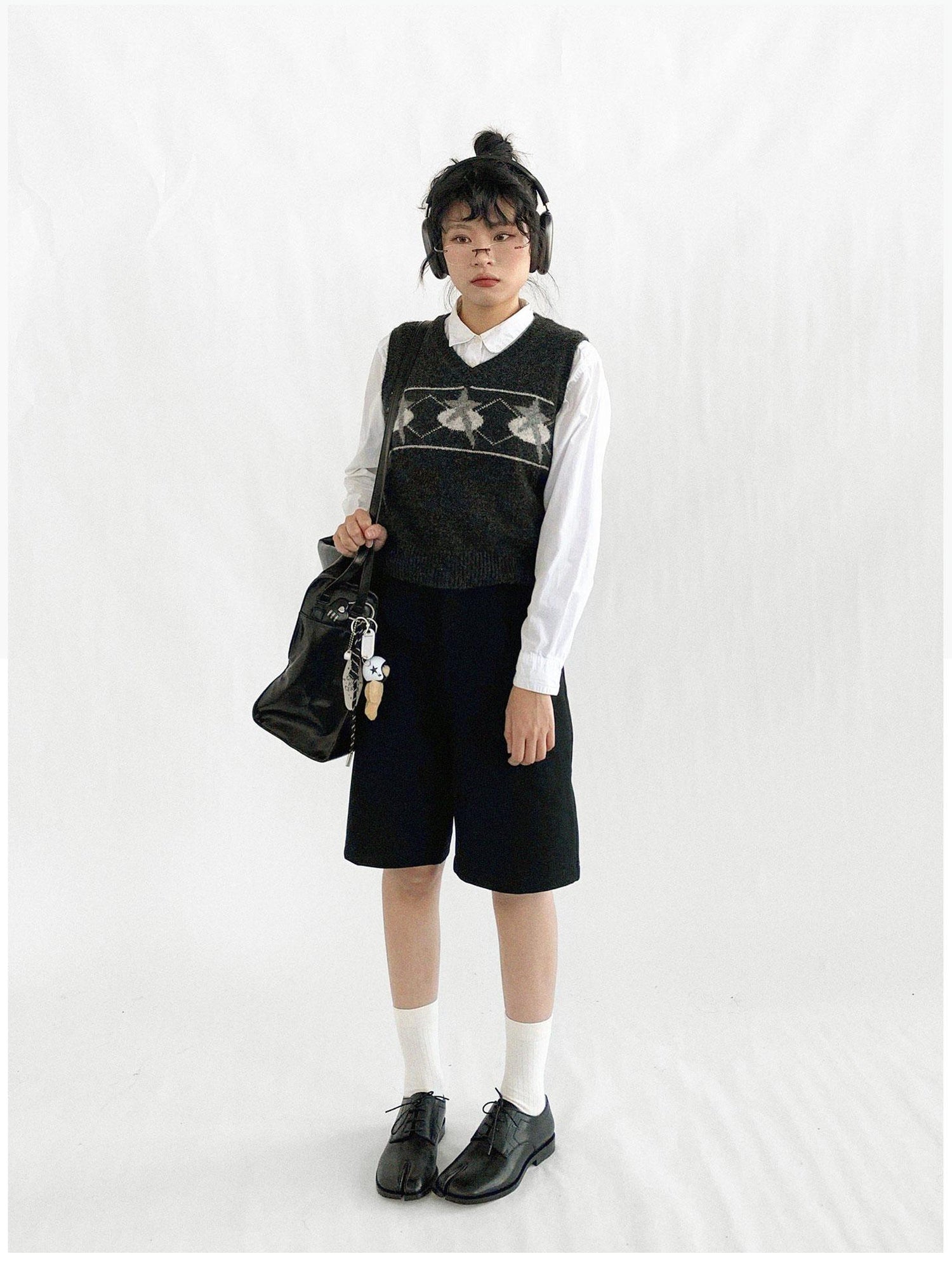 innomoood Star Jacquard Wool Blend Vest