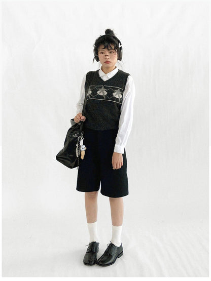 Star Jacquard Wool Blend Vest