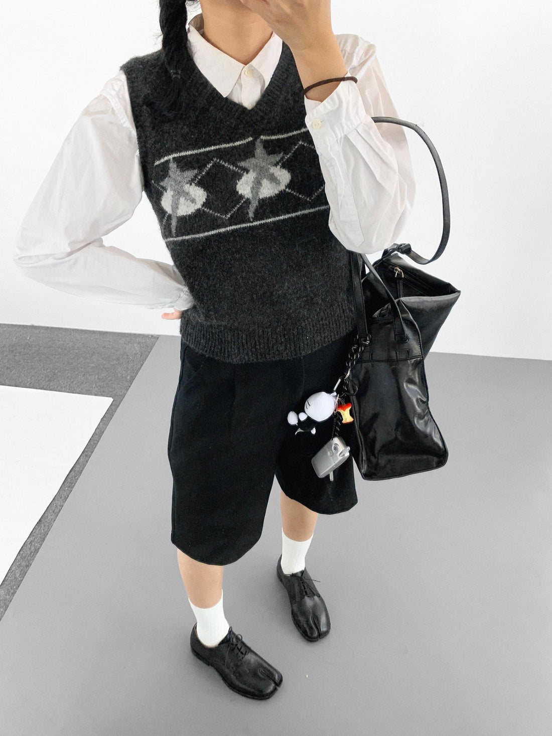 innomoood Star Jacquard Wool Blend Vest