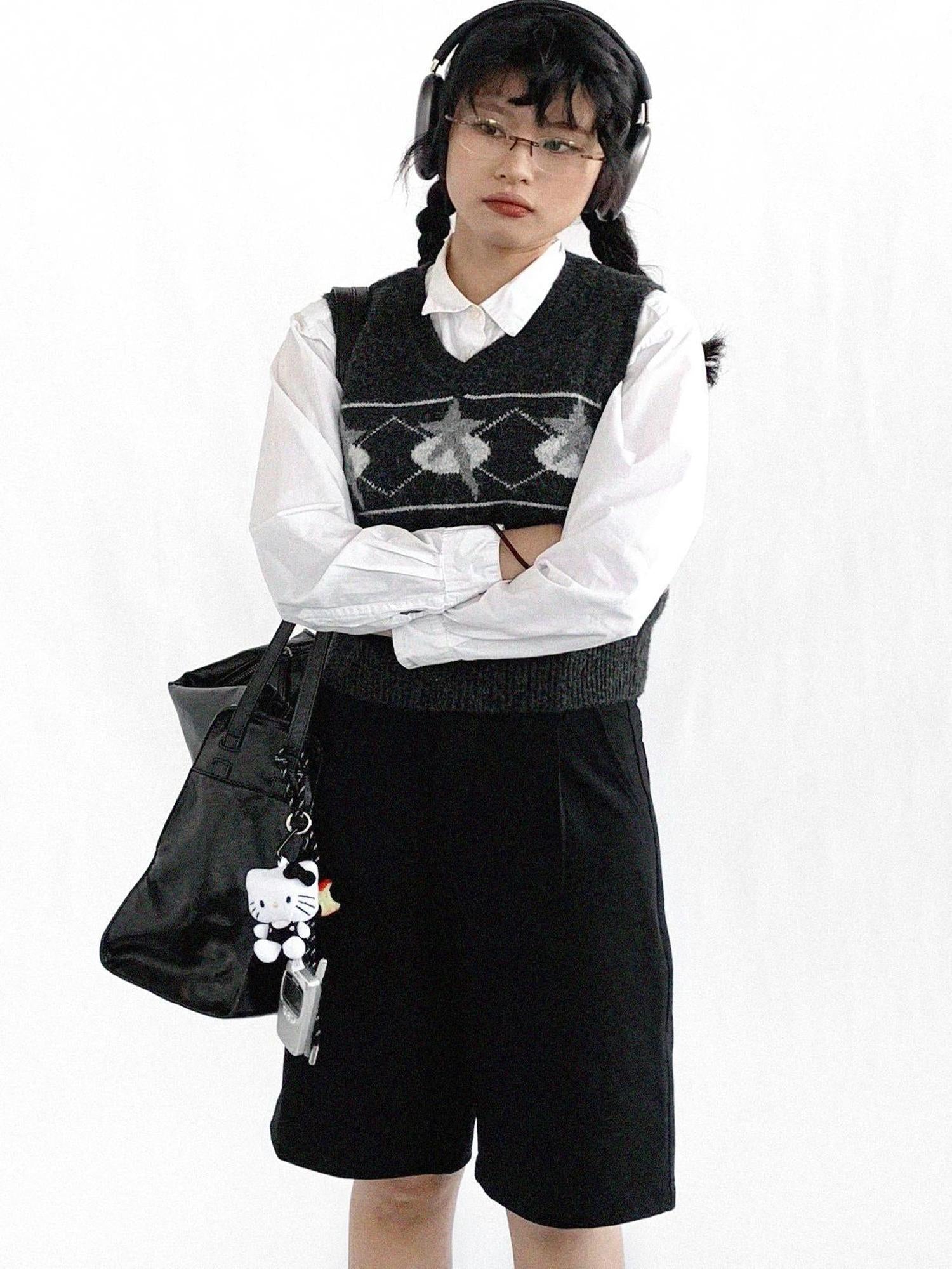 innomoood Star Jacquard Wool Blend Vest
