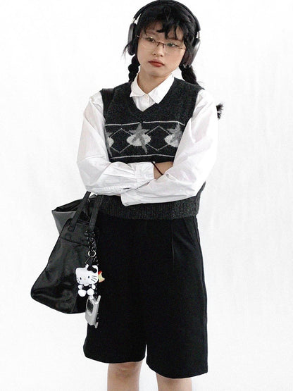 innomoood Star Jacquard Wool Blend Vest