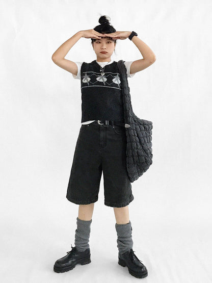 innomoood Star Jacquard Wool Blend Vest