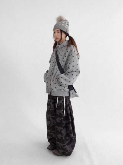 innomoood Star Print Relaxed Fit Pullover Women Soft Fabric Casual Hoodies