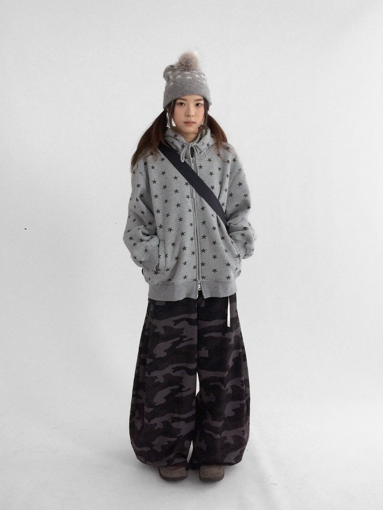 innomoood Star Print Relaxed Fit Pullover Women Soft Fabric Casual Hoodies