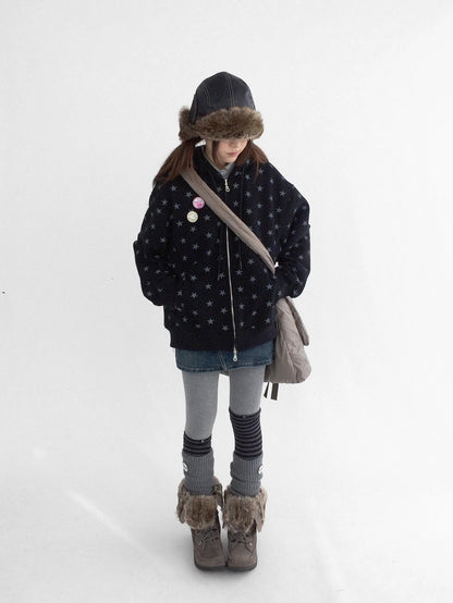 innomoood Star Print Relaxed Fit Pullover Women Soft Fabric Casual Hoodies