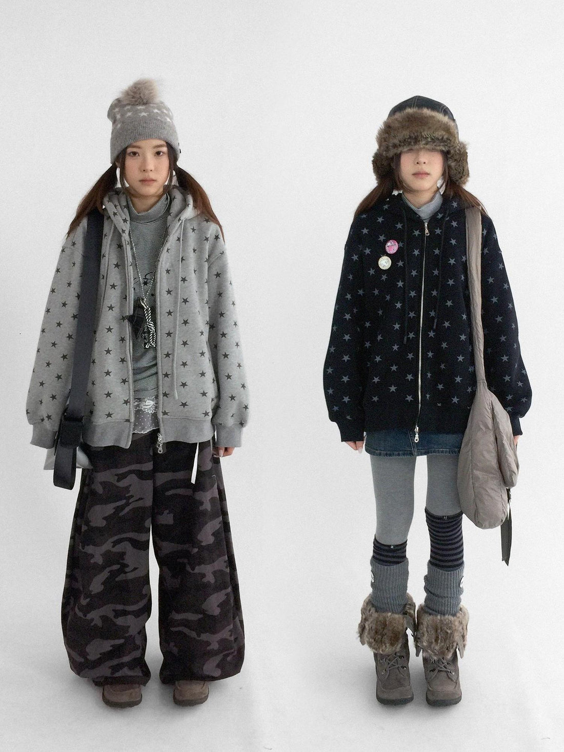 innomoood Star Print Relaxed Fit Pullover Women Soft Fabric Casual Hoodies