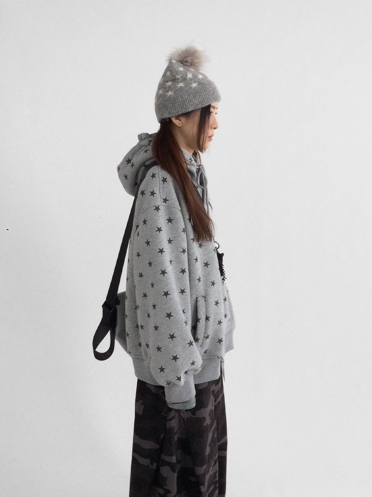 innomoood Star Print Relaxed Fit Pullover Women Soft Fabric Casual Hoodies