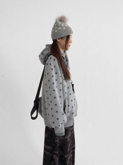 innomoood Star Print Relaxed Fit Pullover Women Soft Fabric Casual Hoodies