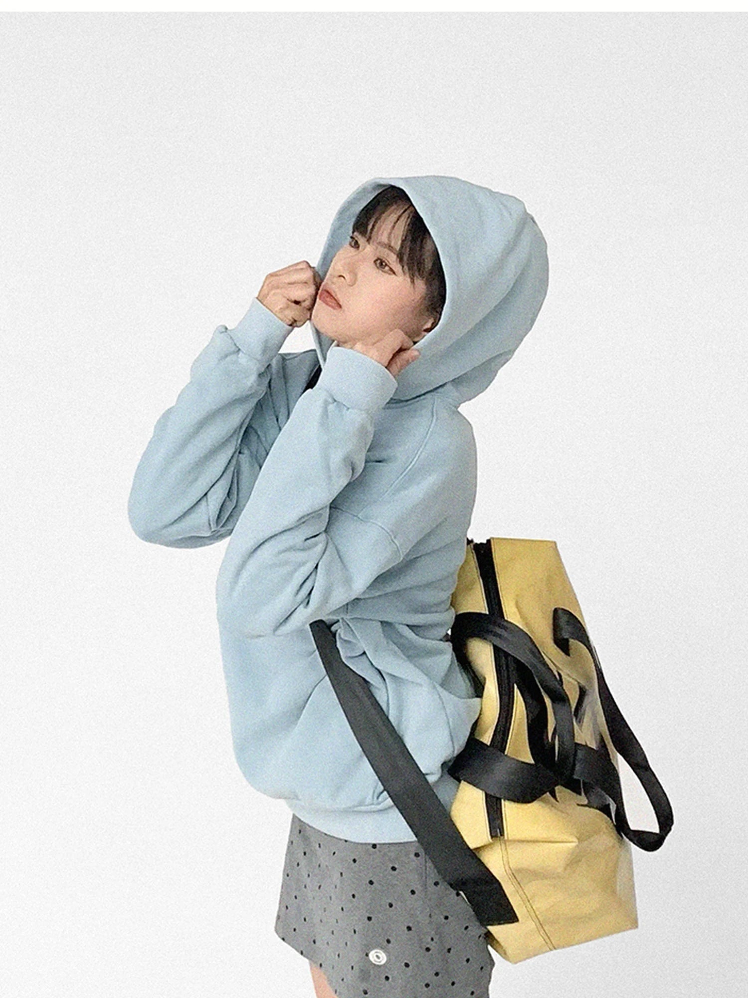 Star Rail Dyed Heart Print Washed Oversized Hoodie