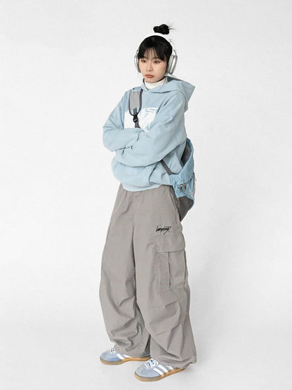 innomoood Star Rail Dyed Heart Print Washed Oversized Hoodie