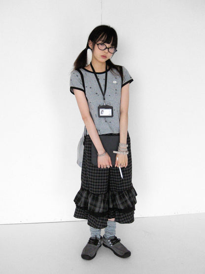 innomoood Star Tear Allover Print Colorblock Women&