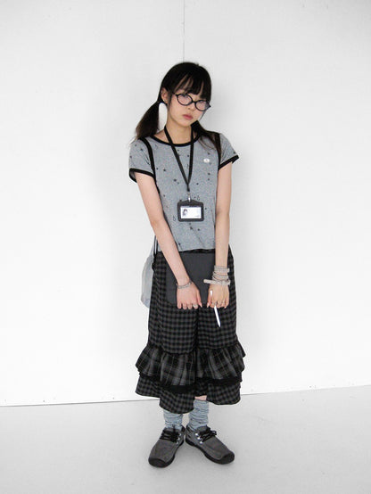 innomoood Star Tear Allover Print Colorblock Women&