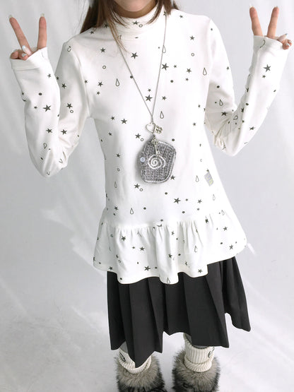 innomoood_Star_Teardrop_Printed_Striped_High_Neck_Long_Sleeve_Women_Casual_T-Shirt_MISSTT