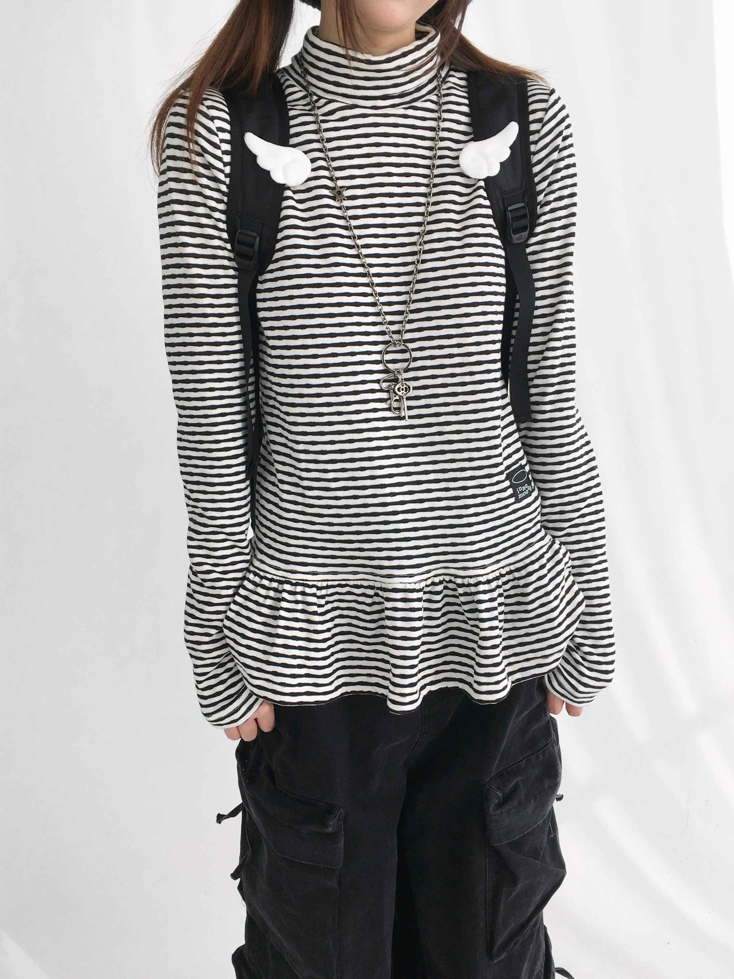 innomoood_Star_Teardrop_Printed_Striped_High_Neck_Long_Sleeve_Women_Casual_T-Shirt_MISSTT